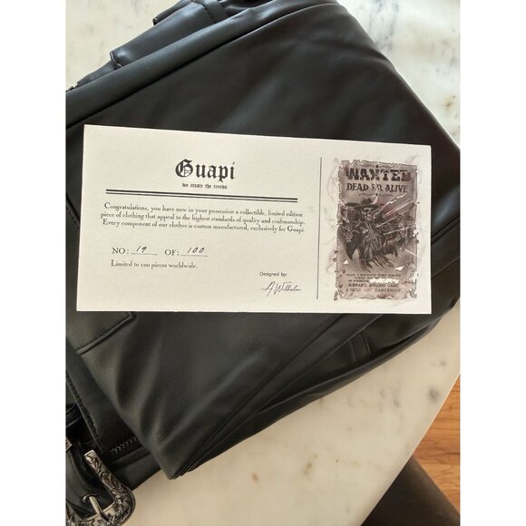 Guapi Mens Black Faux Leather Pants Size 28 Belted Ankle NWT Streetwear  [jb] - Picture 10 of 11